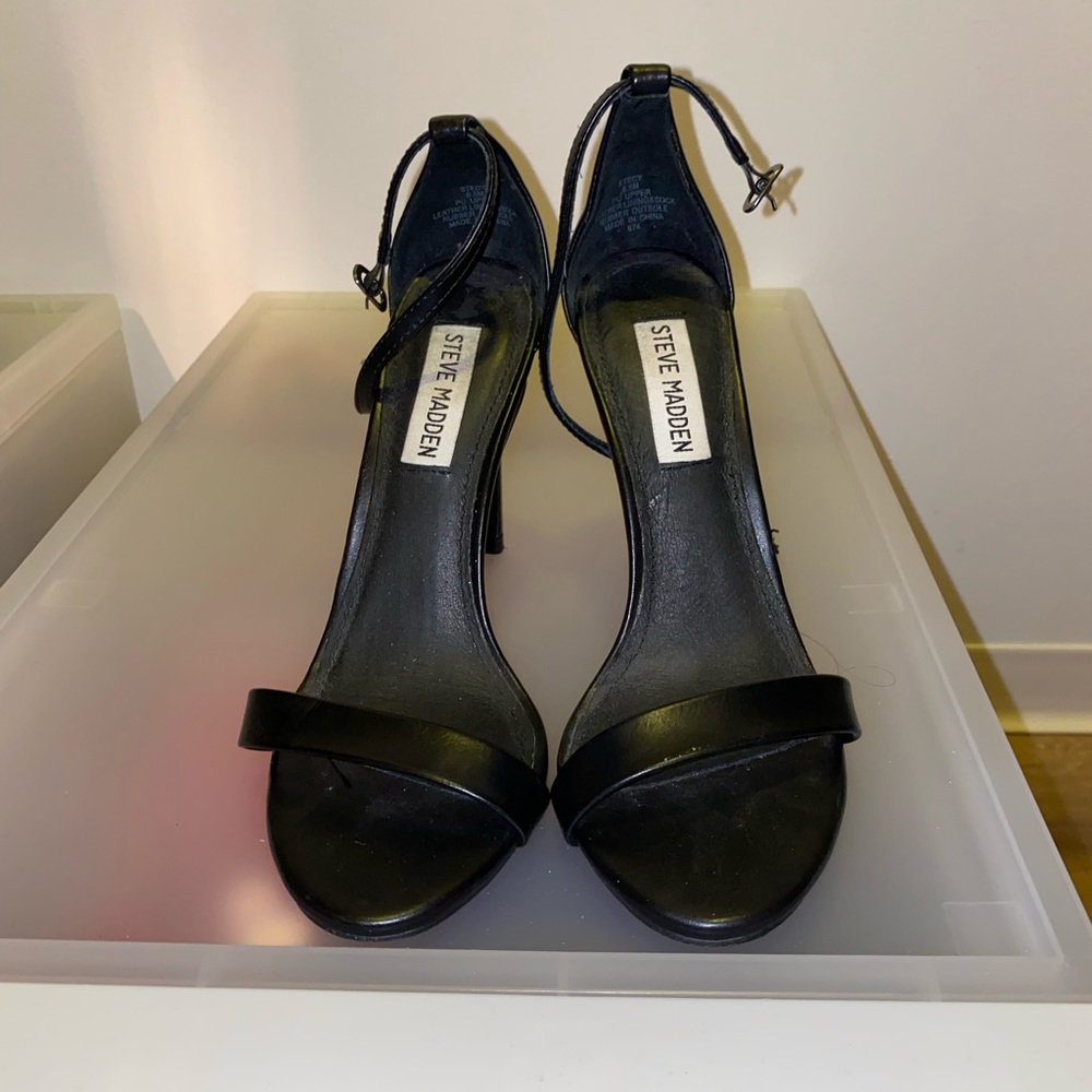 Black strappy Steve Madden heels